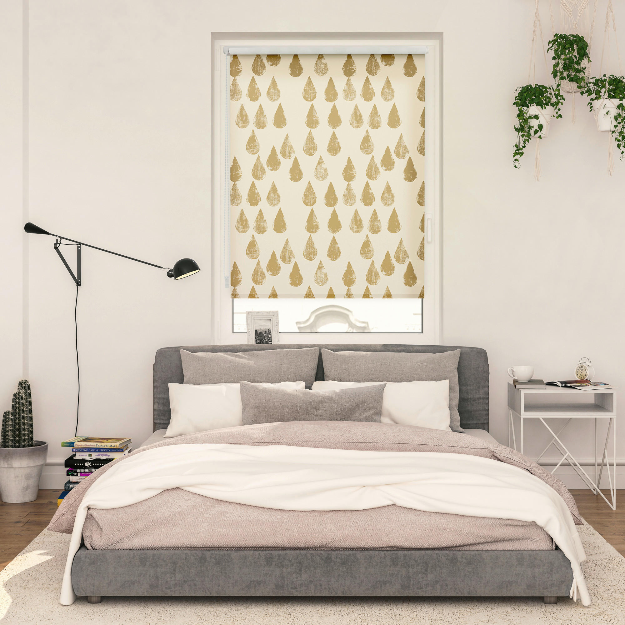 LICHTBLICK Verdunkelungsrollo Golden Drops gold B/L: ca. 80x150 cm Golden Drops - gold (80,00/150,00cm) - LICHTBLICK