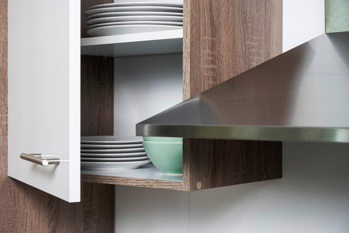 Respekta Winkelküche KBL310EYWS weiß B/H/T: ca. 310x205x172 cm KBL310EYWS - Eiche/weiß (310,00/205,00/172,00cm) - Respekta