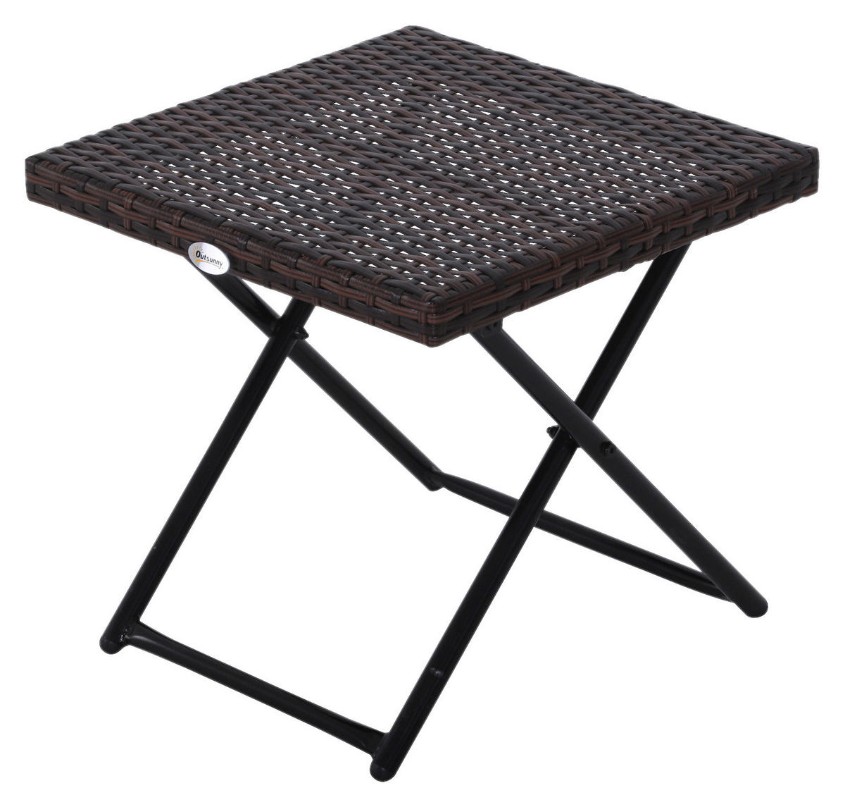 Outsunny Gartentisch braun Metall B/H/L: ca. 40x40x40 cm Polyrattan_Gartentisch - braun (40,00/40,00/40,00cm) - Outsunny
