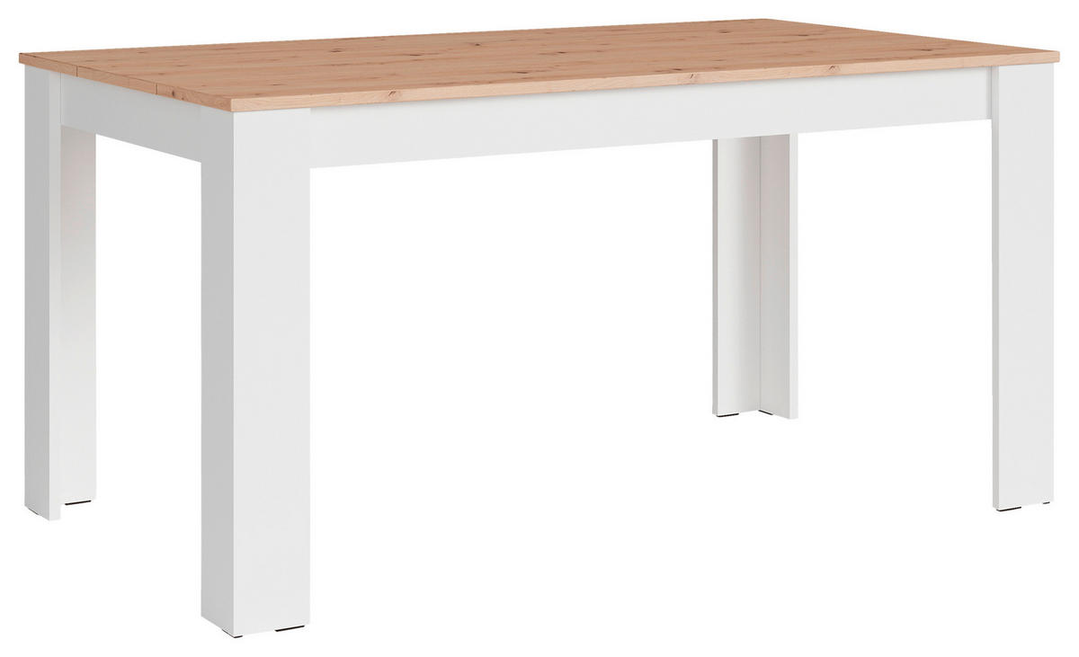 Tischgruppe KIRA weiß Eiche B/H/T: ca. 160x75x90 cm KIRA - Eiche/weiß (160,00/75,00/90,00cm) - byLIVING