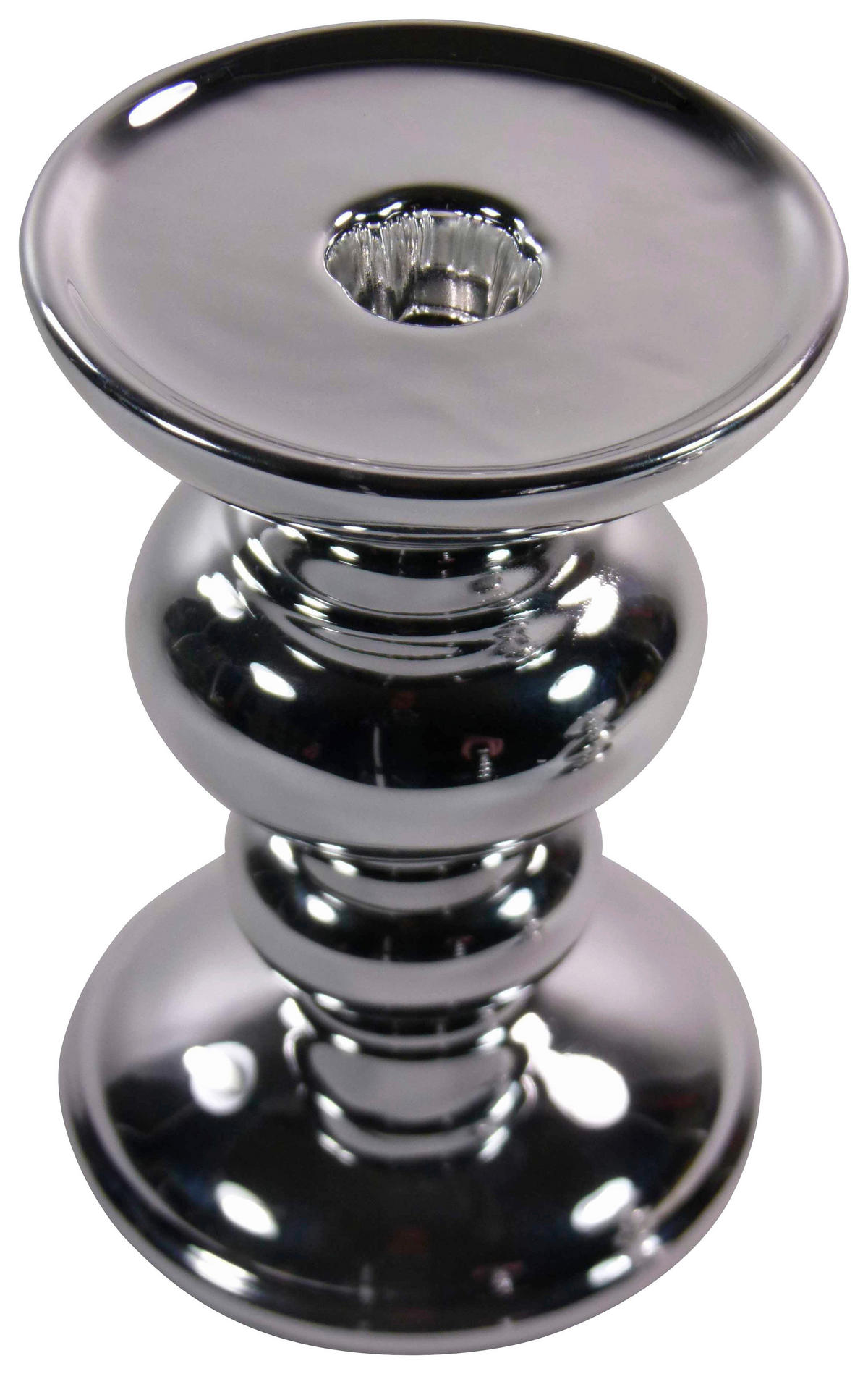 Leuchter silber Keramik B/H/L: ca. 9x15x9 cm Leuchter_Candle-Light - silber (9,00/9,00/15,00cm)