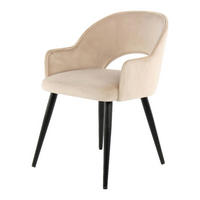 Stuhl Joris 100 2er champagner Microfaser B/H/T: ca. 55x77x58 cm Joris 100 2er - champagner/schwarz (55,00/77,00/58,00cm) - 360 Living