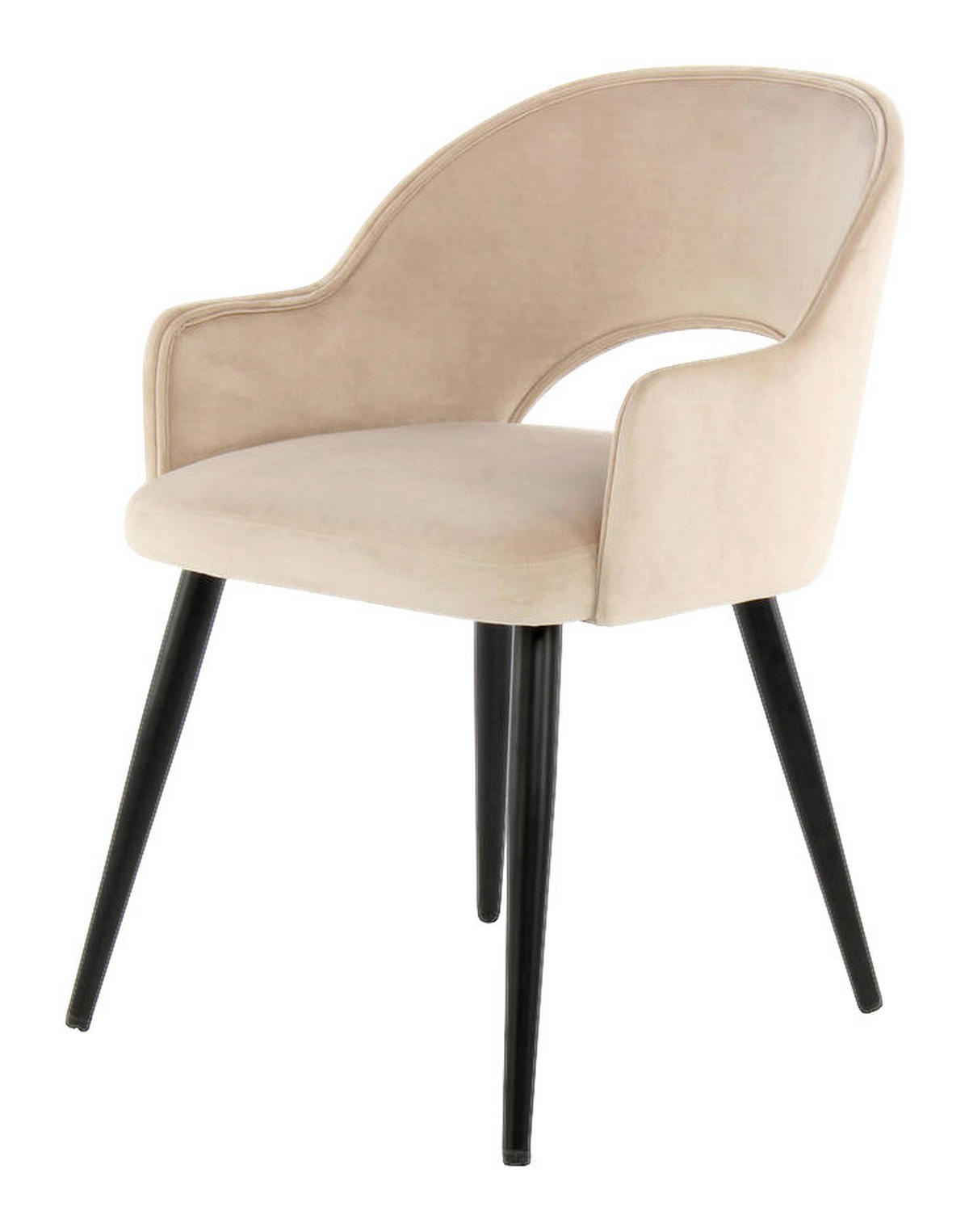 Stuhl Joris 100 2er champagner Microfaser B/H/T: ca. 55x77x58 cm Joris 100 2er - champagner/schwarz (55,00/77,00/58,00cm) - 360 Living