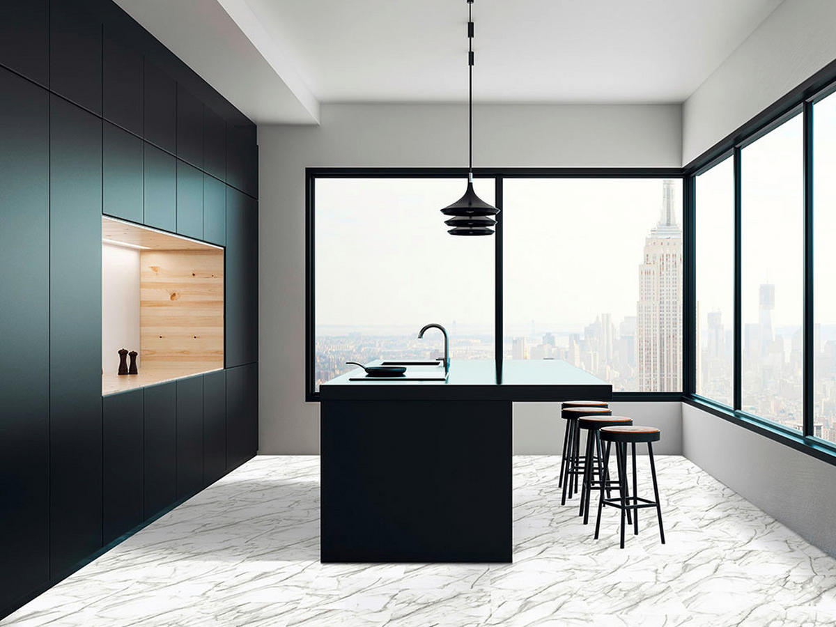 Vinylfliese White Slate, ca. 1,045 m² im Paket B/L: ca. 45,72x45,72 cm White Slate, ca. 1,045 m² im Paket - schiefer/weiß (45,72/45,72cm)