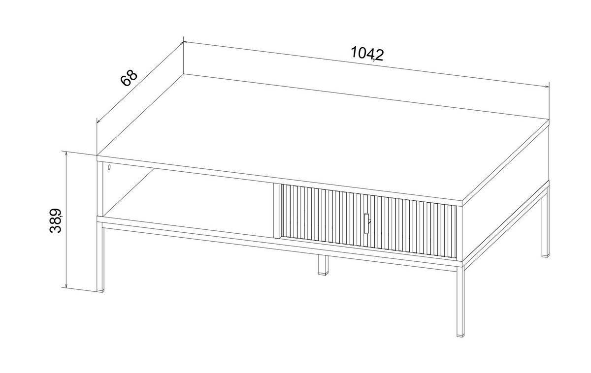 Couchtisch MAGGIORE schwarz B/H/T: ca. 104,2x39,9x68 cm MAGGIORE - schwarz (104,20/39,90/68,00cm) - WIPMEB