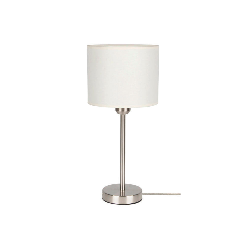 Britop Lighting Tischleuchte 7240127A0227 nickel matt beige Metall Stoff H/D: ca. 45x25 cm E27 1 Brennstellen