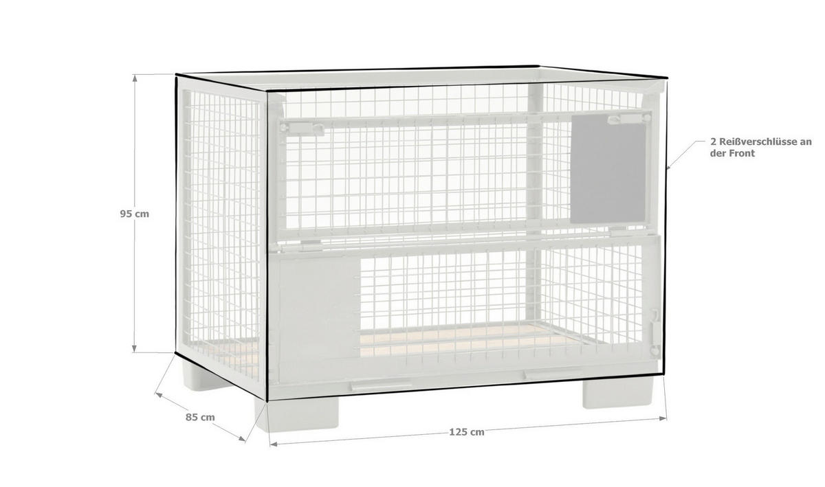 Grasekamp Abdeckung für Gitterbox transparent Kunststoff B/H/L: ca. 85x95x125 cm Abdeckung_Gitterbox - transparent (125,00/85,00/95,00cm) - Grasekamp