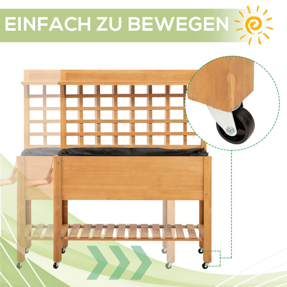 Outsunny Pflanztisch hellbraun B/H/L: ca. 40x135x105 cm Gärtnertisch 845-475 - hellbraun (105,00/40,00/135,00cm) - Outsunny