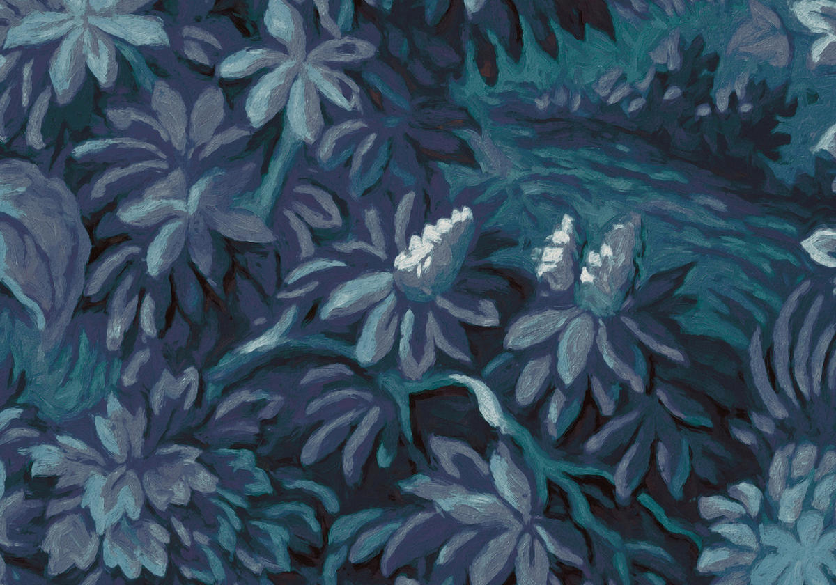 Komar Fototapete Botanique Bleu B/L: ca. 300x280 cm Botanique Bleu - (300,00/280,00cm) - Komar