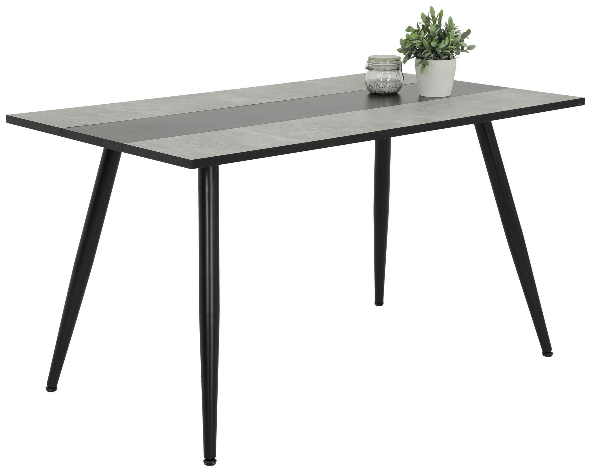 Esstisch Janina Beton Optik schwarz B/H/T: ca. 140x76x80 cm Janina - schwarz (140,00/76,00/80,00cm)