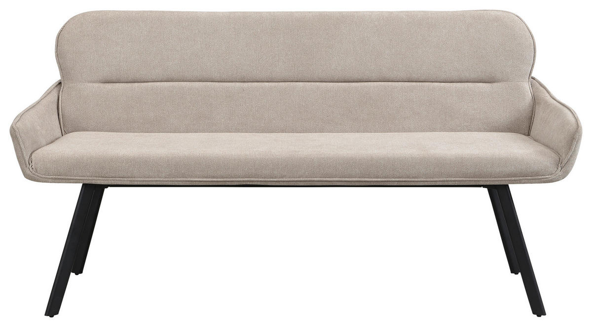 Sitzbank RICO schwarz taupe Metall Stoff B/H/T: ca. 160x90x62 cm RICO - schwarz/taupe (160,00/90,00/62,00cm) - byLIVING