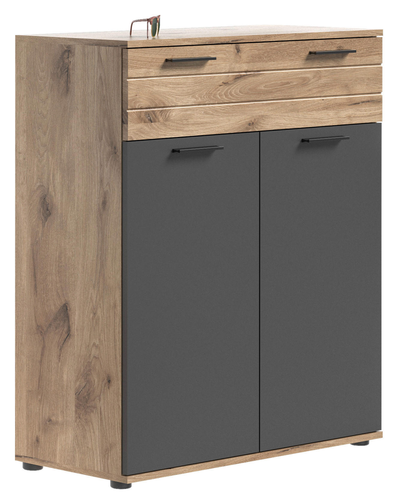 Schuhkommode Mason Nox Oak Nachbildung dunkelgrau B/H/T: ca. 90x104x37 cm Mason - dunkelgrau (90,00/104,00/37,00cm)