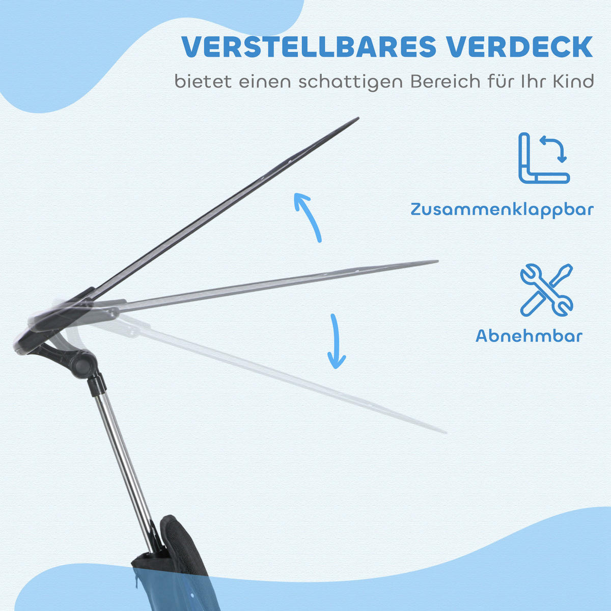 HOMCOM Kinderdreirad blau B/H/L: ca. 47x98x105 cm Kinderdreirad - blau (105,00/47,00/98,00cm) - HOMCOM