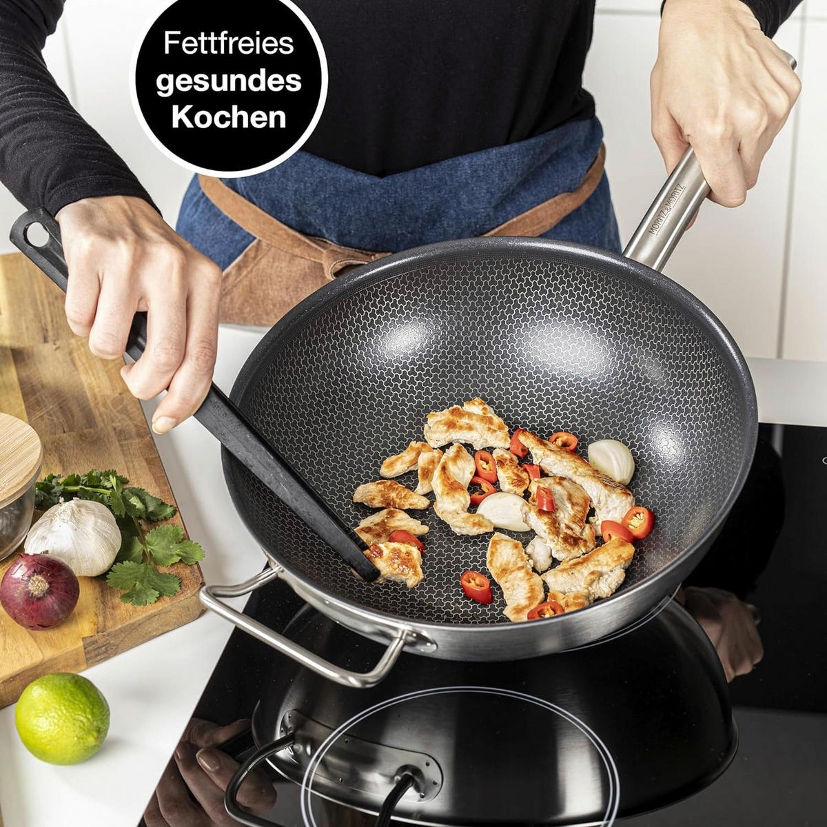 Moritz & Moritz Wokpfanne silber Aluminium Wokpfanne 30cm - silber - Moritz & Moritz