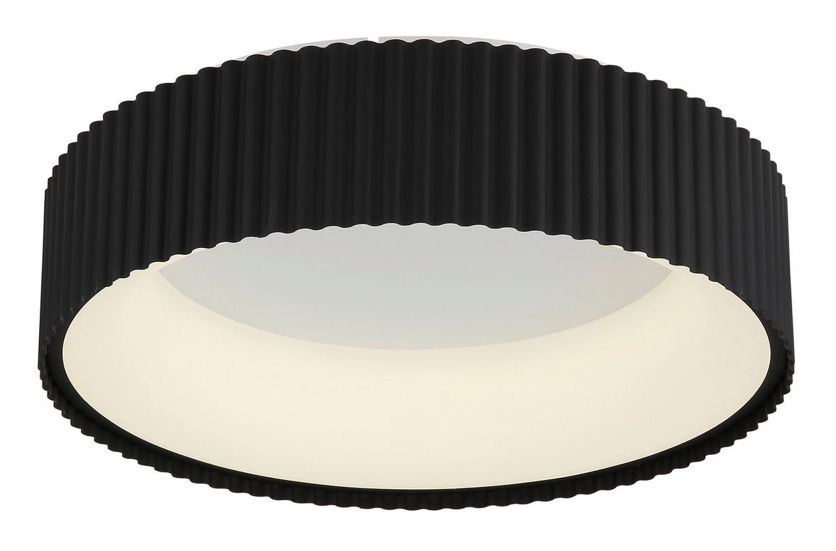 GLOBO LED-Deckenleuchte mattschwarz Opal weiß Acryl Metall H/D: ca. 13x46 cm 1 Brennstellen KEMP - weiß/Opal (46,00/13,00cm) - GLOBO