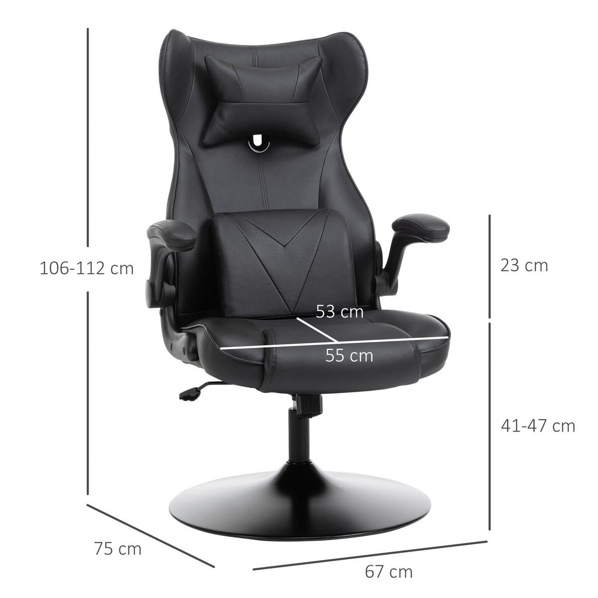 Gaming-Sessel 921-353 schwarz 921-353 - schwarz (67,00/112,00/75,00cm) - Vinsetto