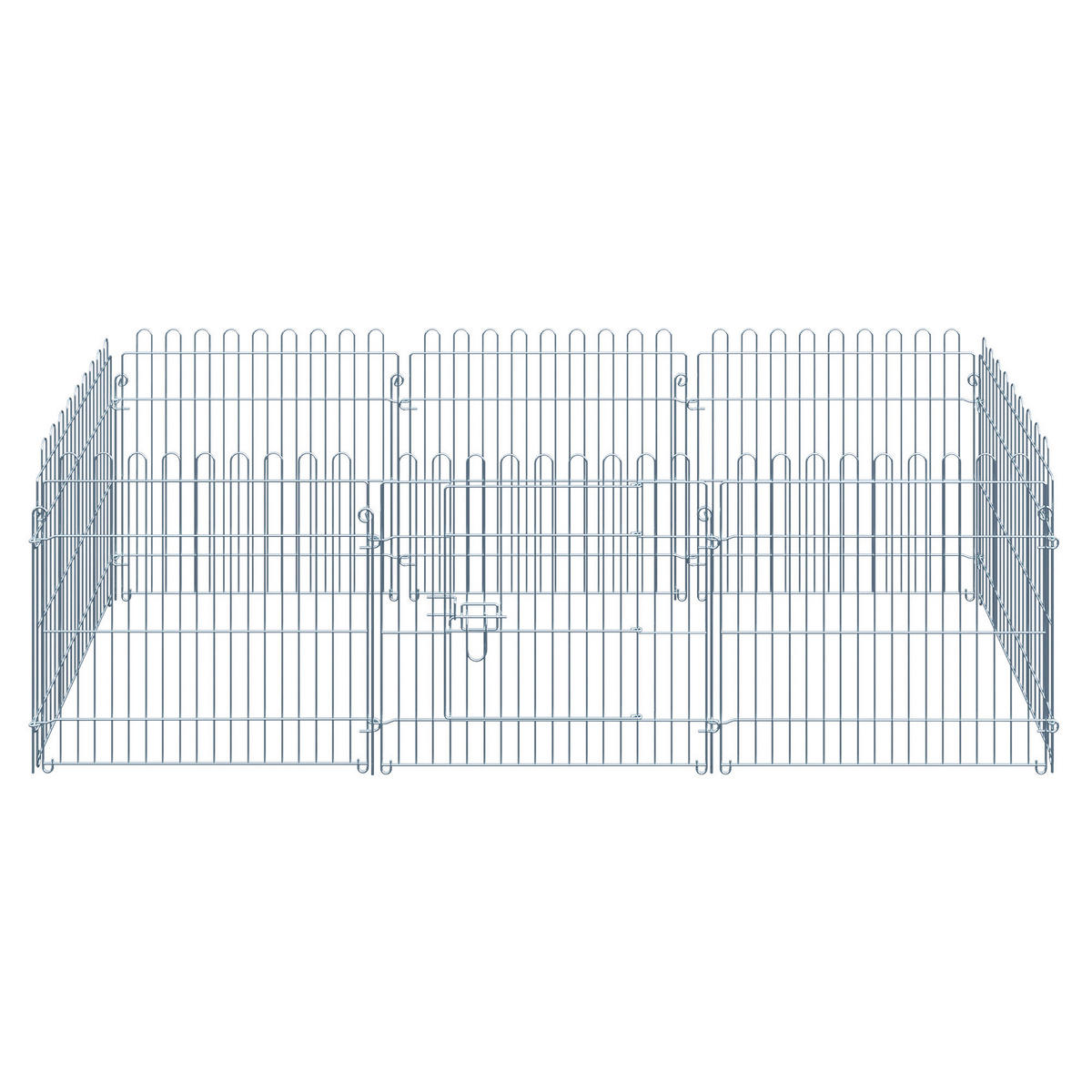PawHut Tier-Zubehör silber Polypropylen H/L: ca. 63x60 cm Welpenauslauf - silber (60,00cm) - PawHut
