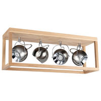 SPOT Light Deckenleuchte SP-5227474L  Roy Eiche Satiniert Holz Metall B/H/L: ca. 20x25x68 cm GU10 4 Brennstellen Roy - Eiche/Satiniert (68,00/20,00/25,00cm) - SPOT Light