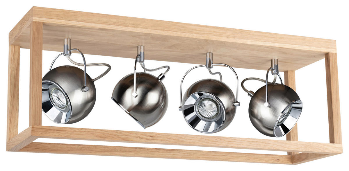 SPOT Light Deckenleuchte SP-5227474L  Roy Eiche Satiniert Holz Metall B/H/L: ca. 20x25x68 cm GU10 4 Brennstellen Roy - Eiche/Satiniert (68,00/20,00/25,00cm) - SPOT Light