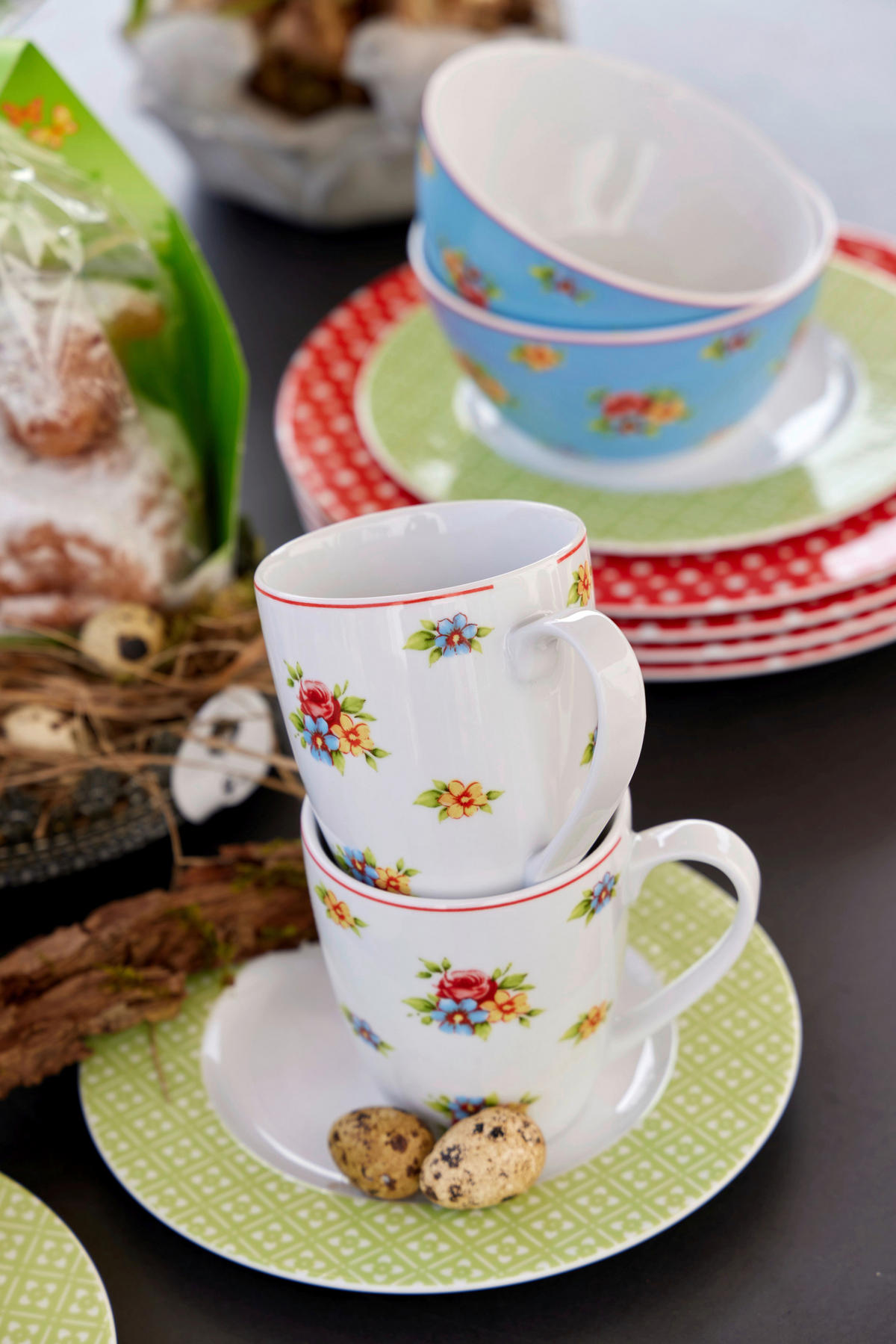 CreaTable Kombiservice EMILY multicolor Porzellan 16 tlg. EMILY - multicolor - CreaTable