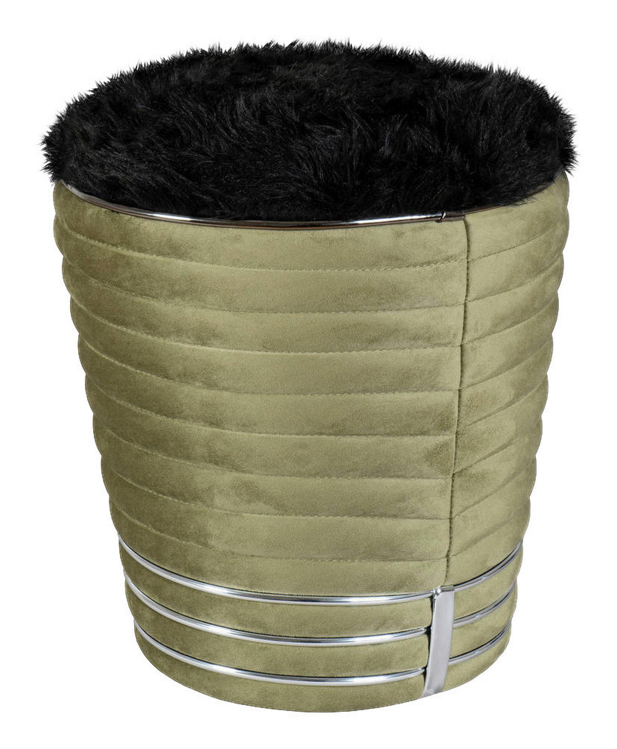 360 Living Hocker Doric 300 grün Graphit H/D: ca. 50x42 cm Doric 300 - Graphit/grün (42,00/50,00cm) - 360 Living