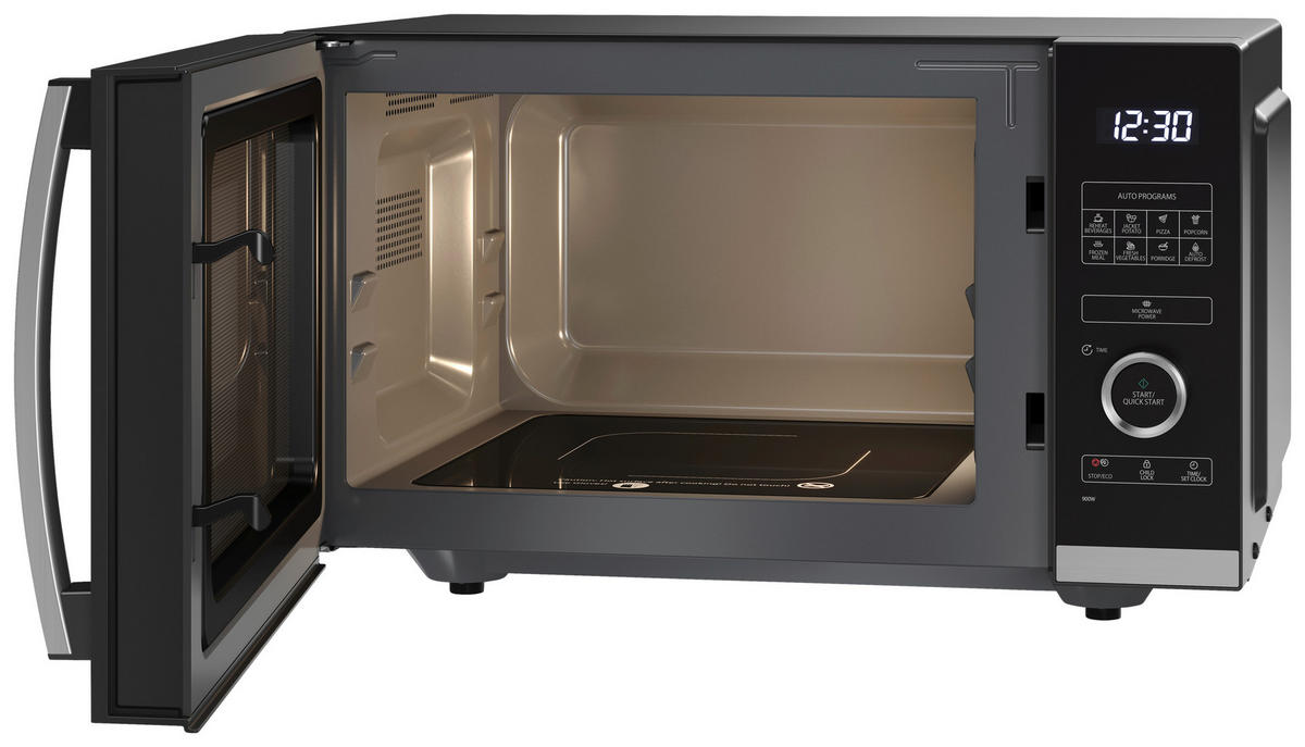 Sharp Mikrowelle YC-QS254AE-B schwarz Stahl B/H/T: ca. 49x28,8x39,5 cm Mikrowelle YC-QS254AE-B Sharp - schwarz (49,00/28,80/39,50cm) - Sharp