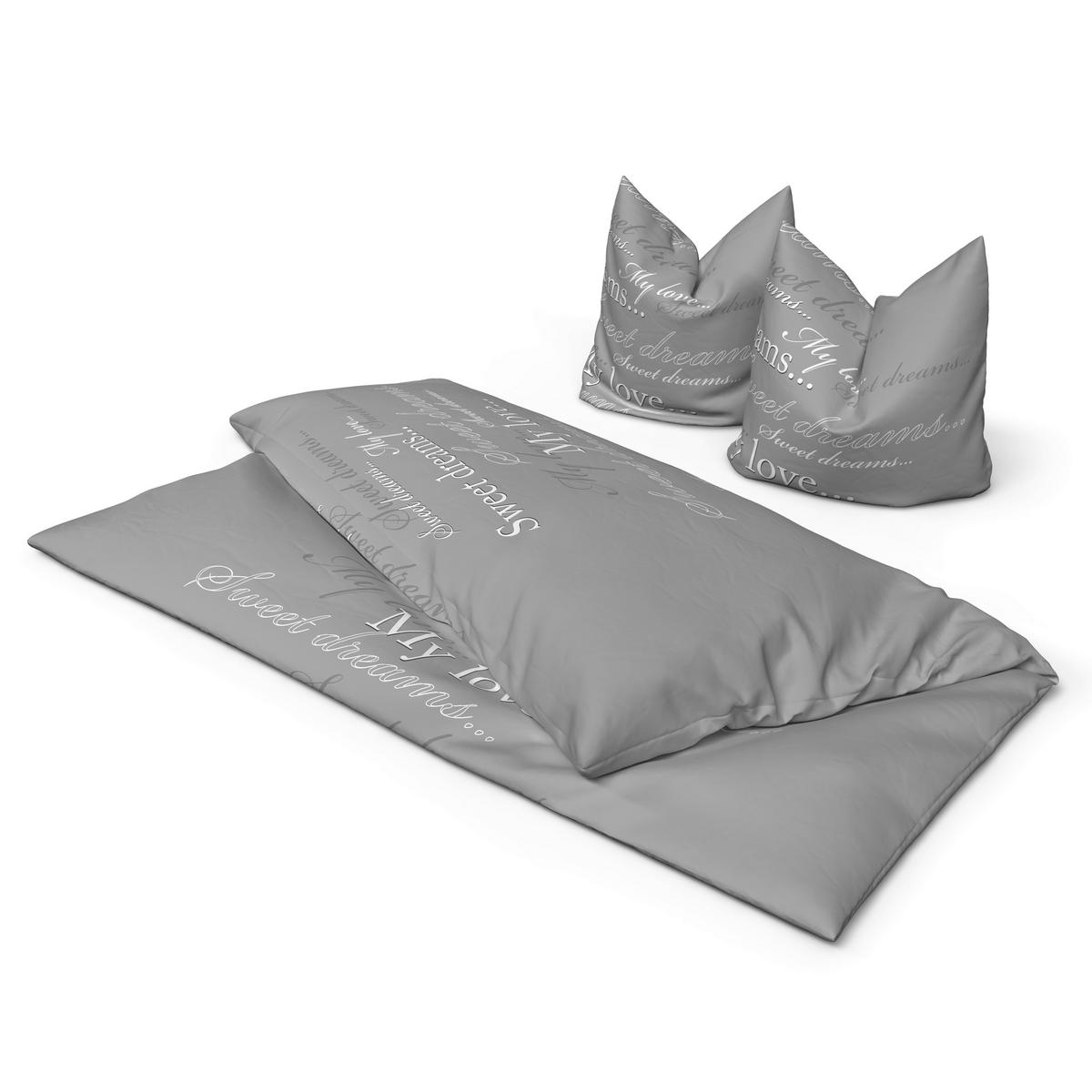 Microfaser Bettwäsche Bettwäsche_Microfaser_SweetDreams - grau (200,00/200,00cm)