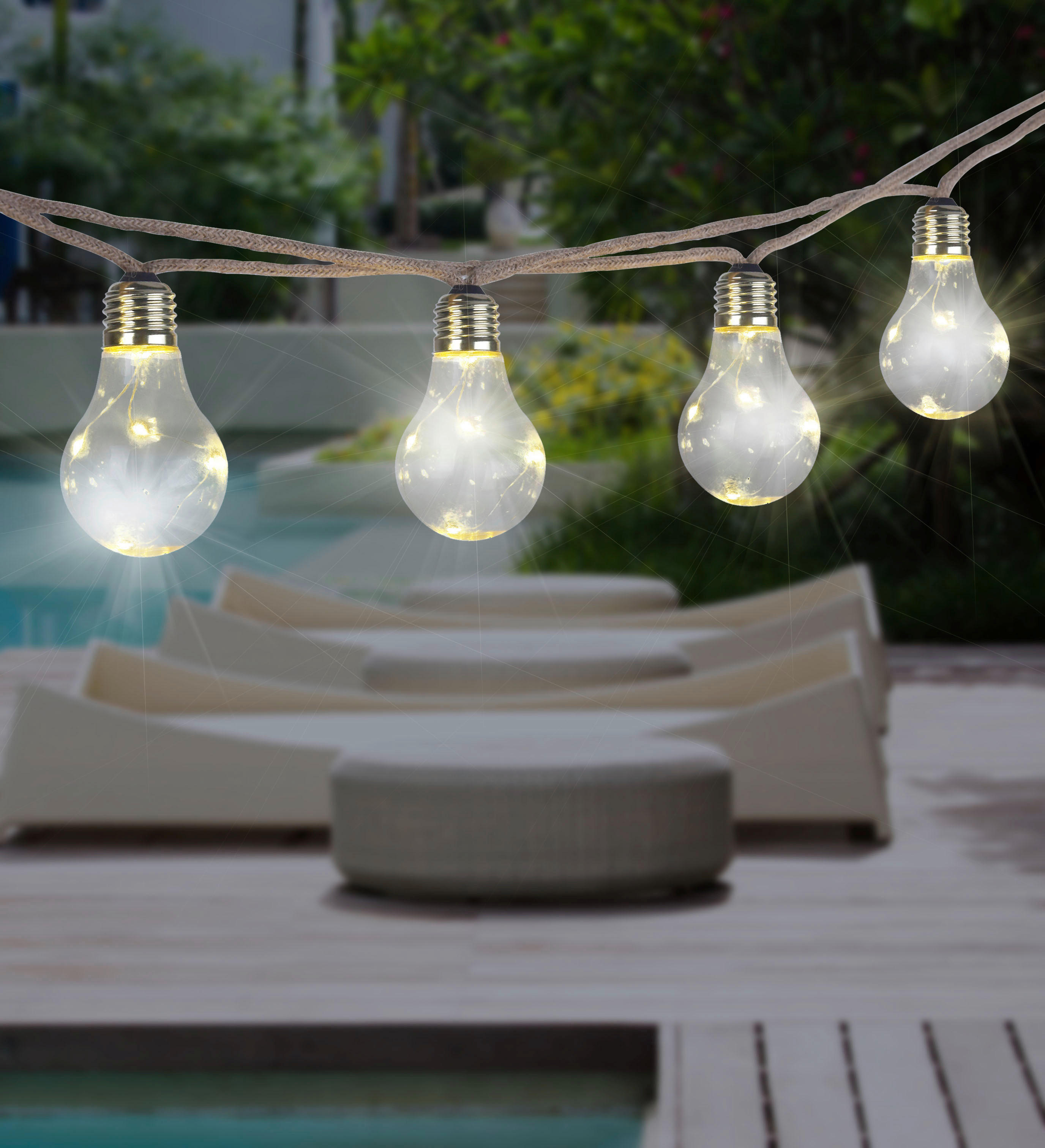 LED-Solar-Lichterkette amber Kunststoff B/H/T: ca. 6x10,6x570 cm SOLAR - amber (6,00/10,60/570,00cm) - GLOBO