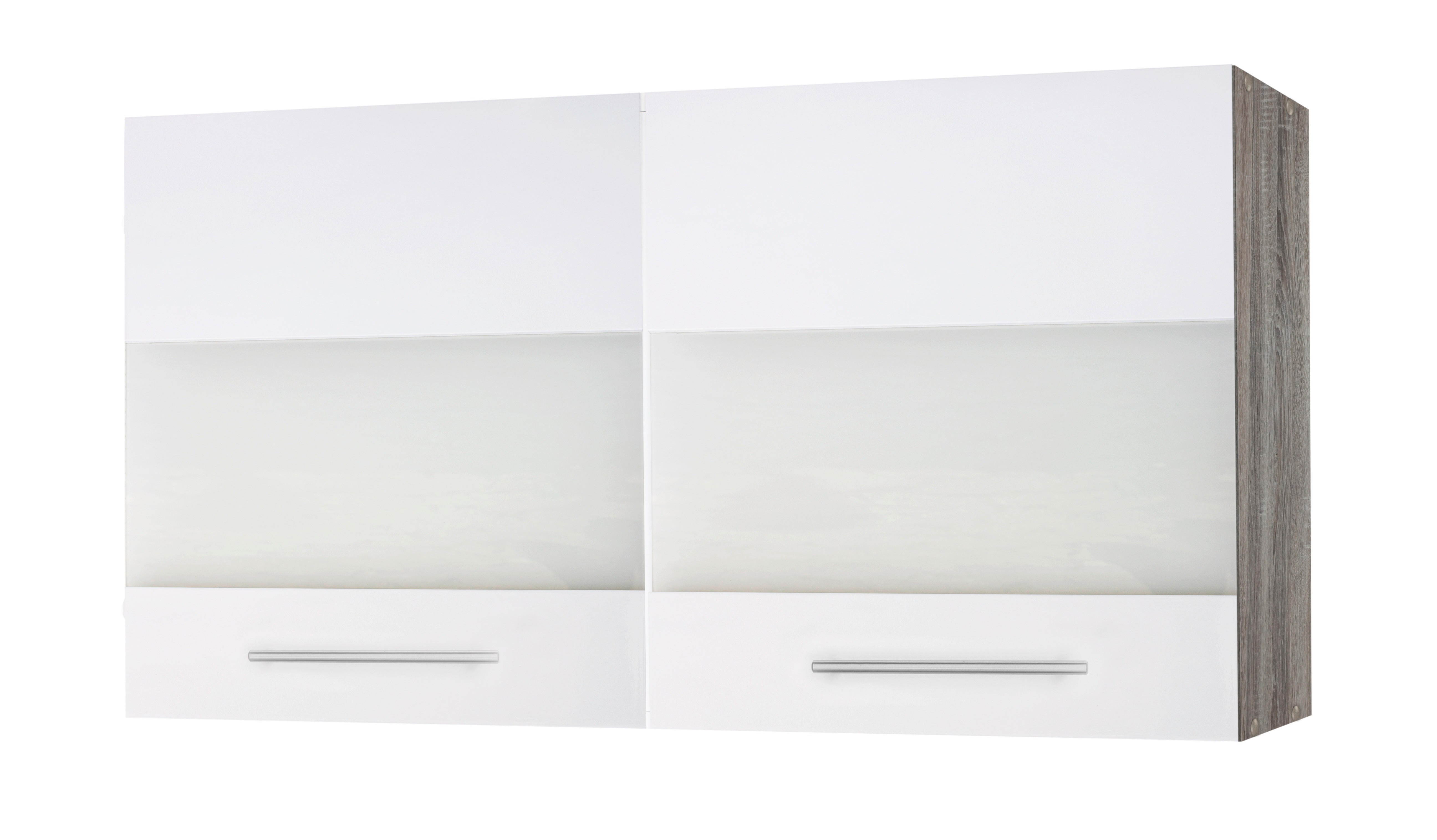Glashängeschrank Judith weiß Hochglanz B/H/T: ca. 100x64x35 cm Judith - weiß/silber (100,00/64,00/35,00cm) - Menke