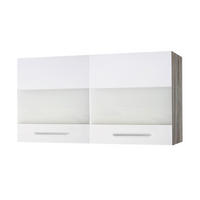 Glashängeschrank Judith weiß Hochglanz B/H/T: ca. 100x64x35 cm Judith - weiß/silber (100,00/64,00/35,00cm) - Menke