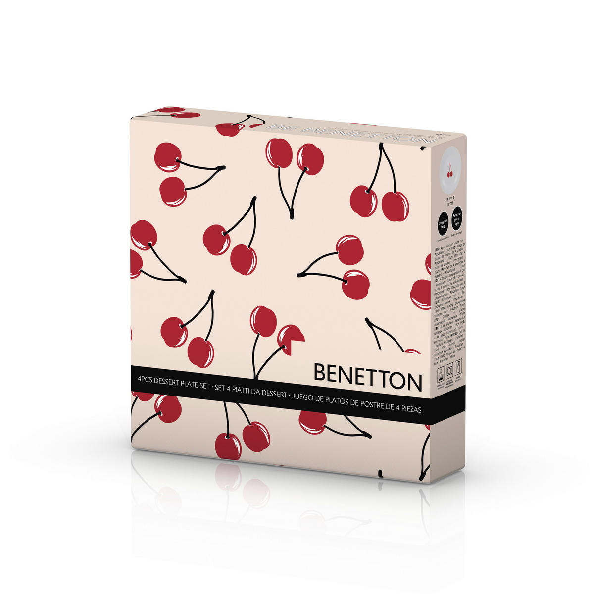 BENETTON Dessertteller Fruits weiß Porzellan D: ca. 20 cm Fruits - weiß/rot (20,00cm) - BENETTON