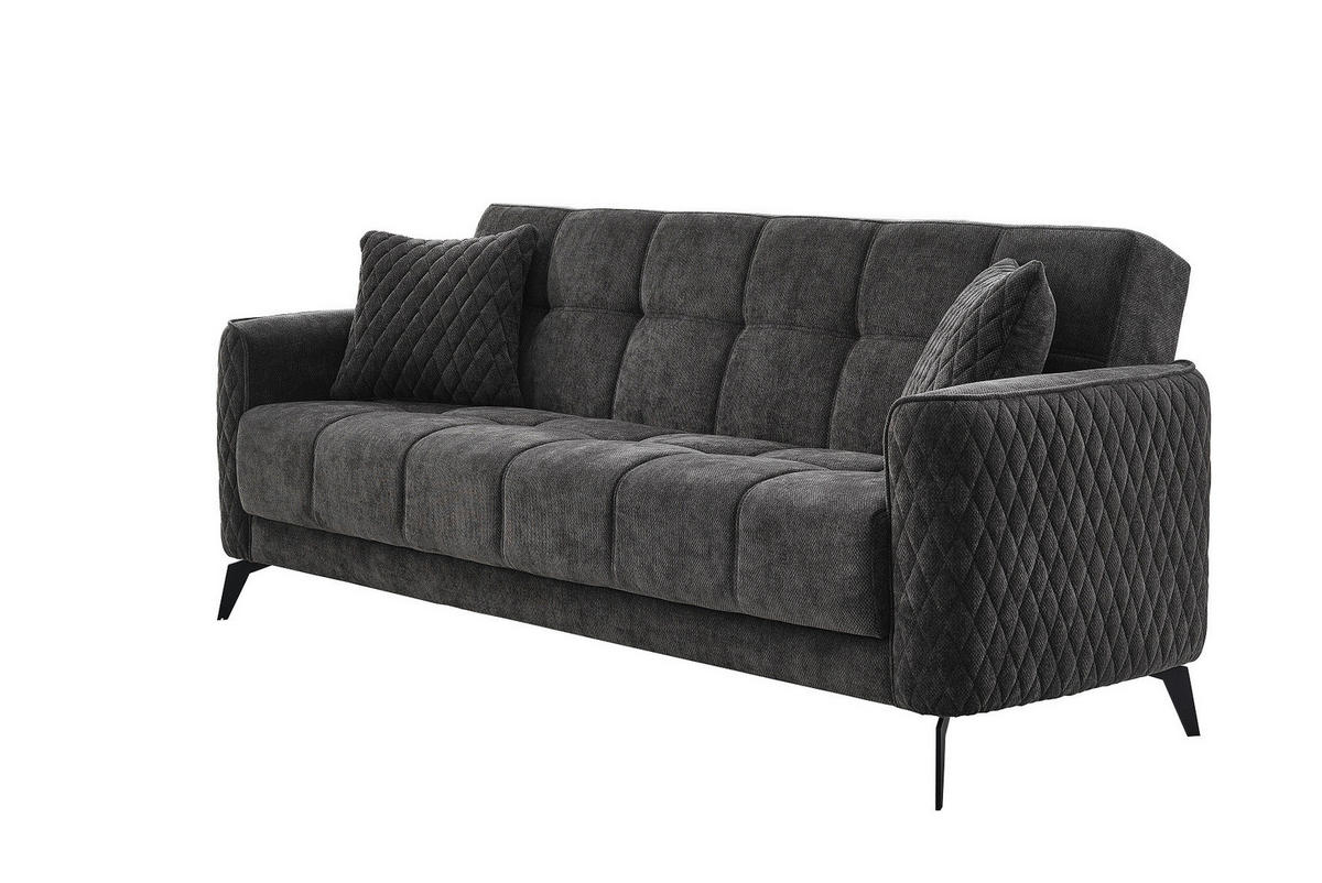 Sofa 3-2-1 Lendor grau Webstoff Lendor - schwarz/grau