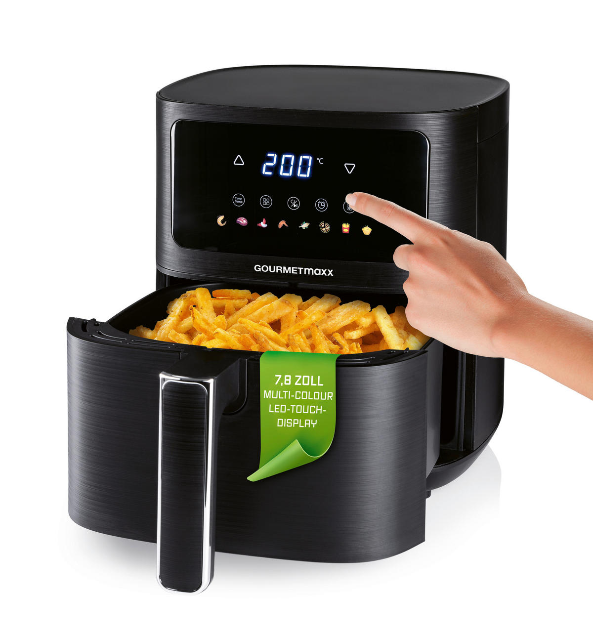 GOURMETmaxx Heißluftfritteuse Heißluftfritteuse - schwarz (36,00/26,00/29,50cm) - GOURMETmaxx