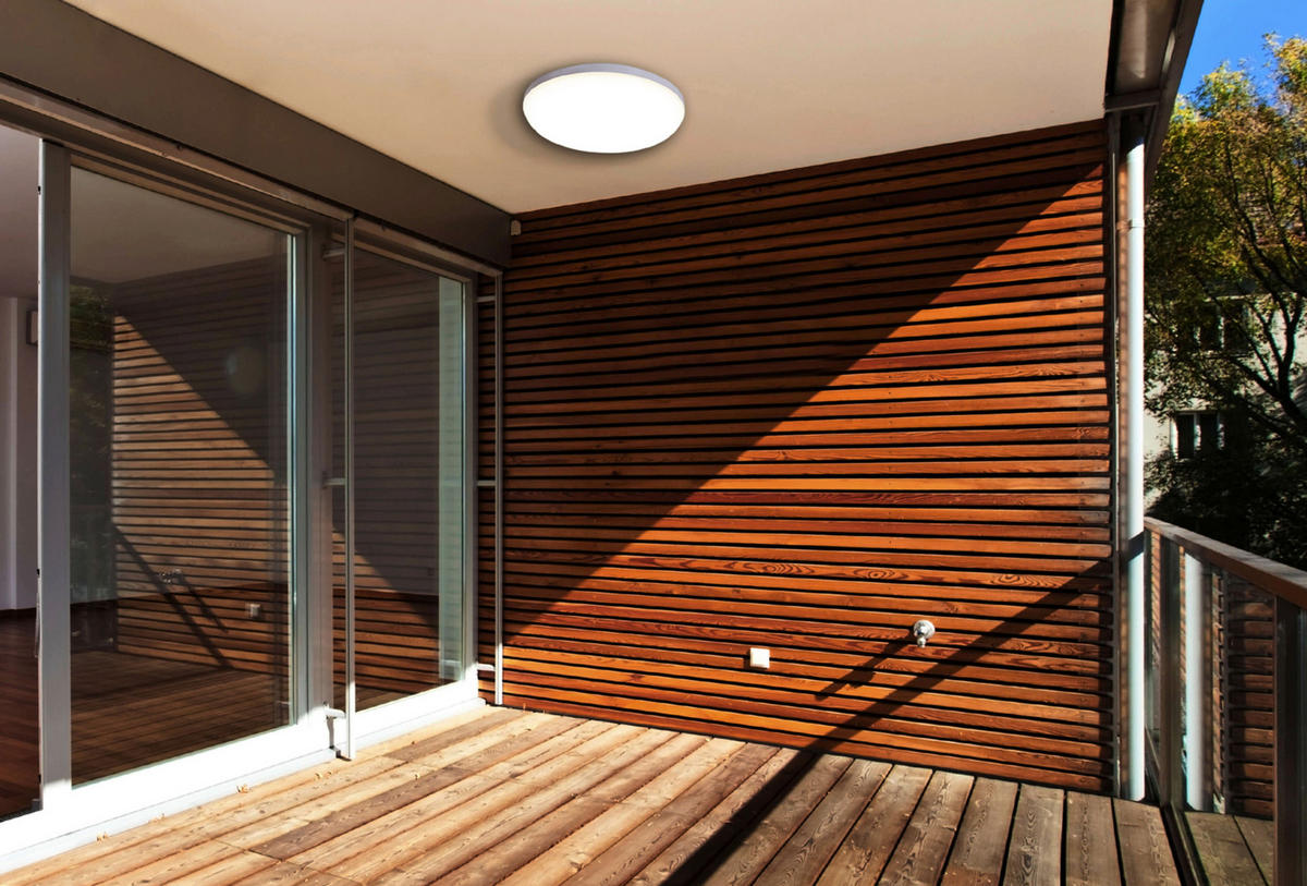 Näve Leuchten LED-Deckenleuchte weiß Metall Kunststoff B/H/T/D: ca. 28x5,5x28x28 cm GARDA - weiß (28,00/5,50/28,00cm) - Näve Leuchten