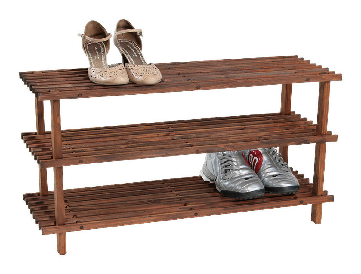 Kesper Schuhregal natur Holz B/H/L: ca. 26x52x54 cm Schuhregal_3stöckig - natur (54,00/26,00/52,00cm) - Kesper