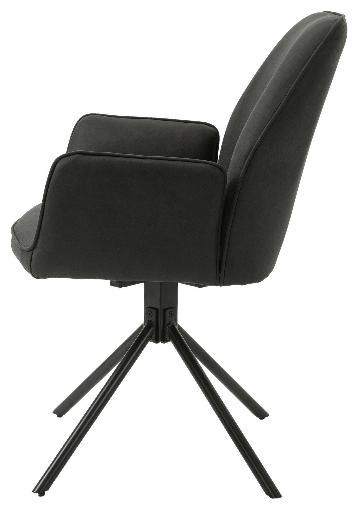 Stuhl BLAIR 2er-Set anthrazit Vintage schwarz Stoff Metall B/H/T: ca. 57x89x61 cm BLAIR 2er-Set - schwarz/anthrazit (57,00/89,00/61,00cm) - byLIVING