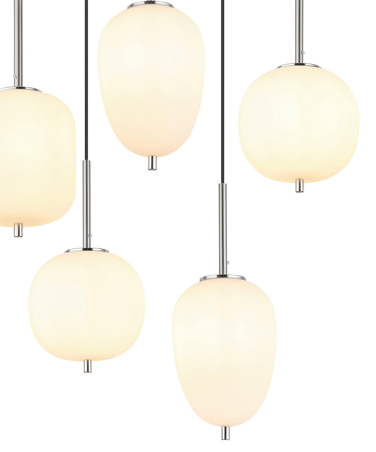 GLOBO Pendelleuchte nickel Glas Metall B/H/T: ca. 34x120x102,5 cm 8.0 Brennstellen 15345-8NO - nickel (34,00/120,00/102,50cm) - GLOBO