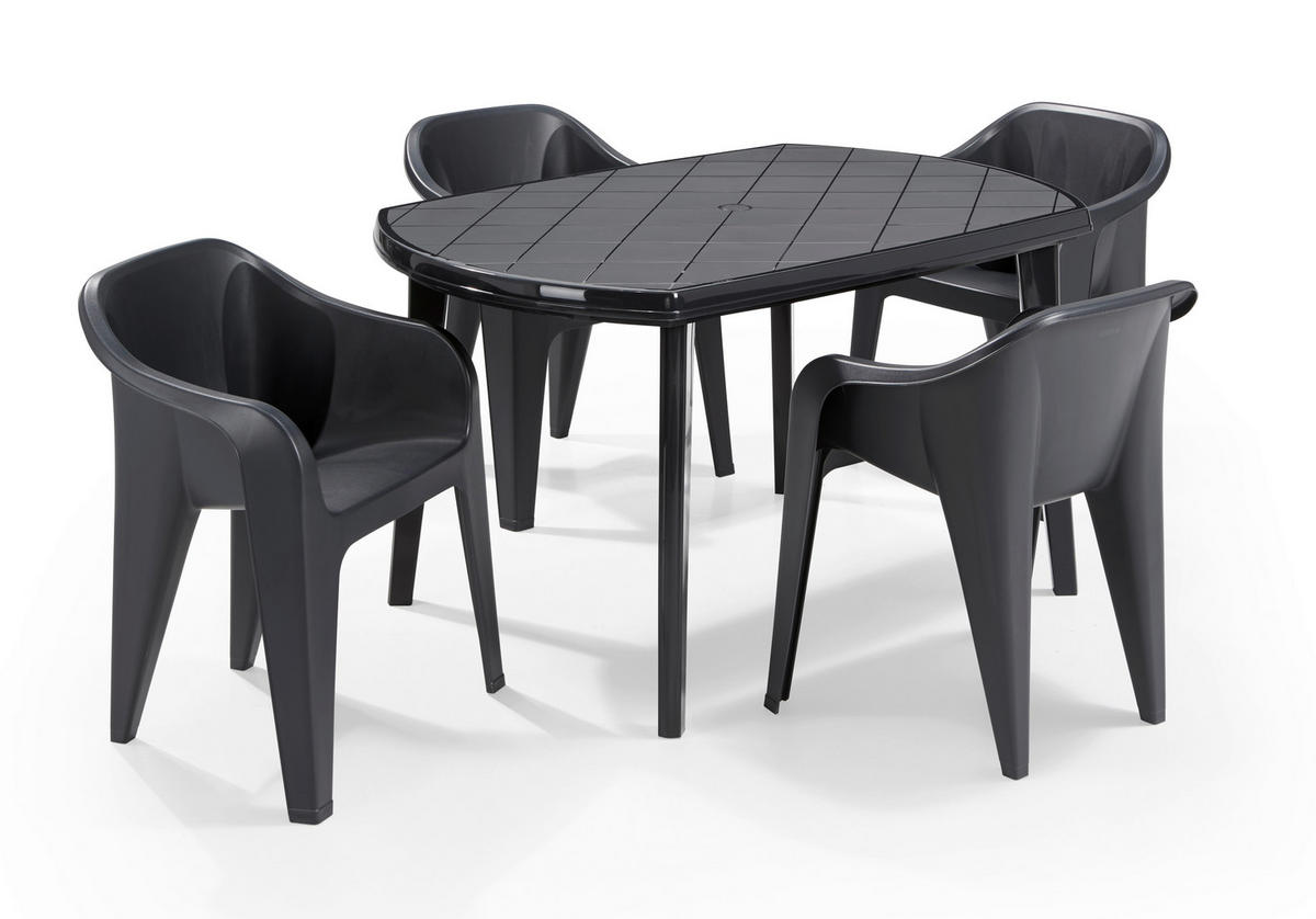 Jardin Tisch Elise Graphit Kunststoff B/H/L: ca. 90,5x6,5x137 cm Elise - Graphit (137,00/90,50/6,50cm) - Jardin