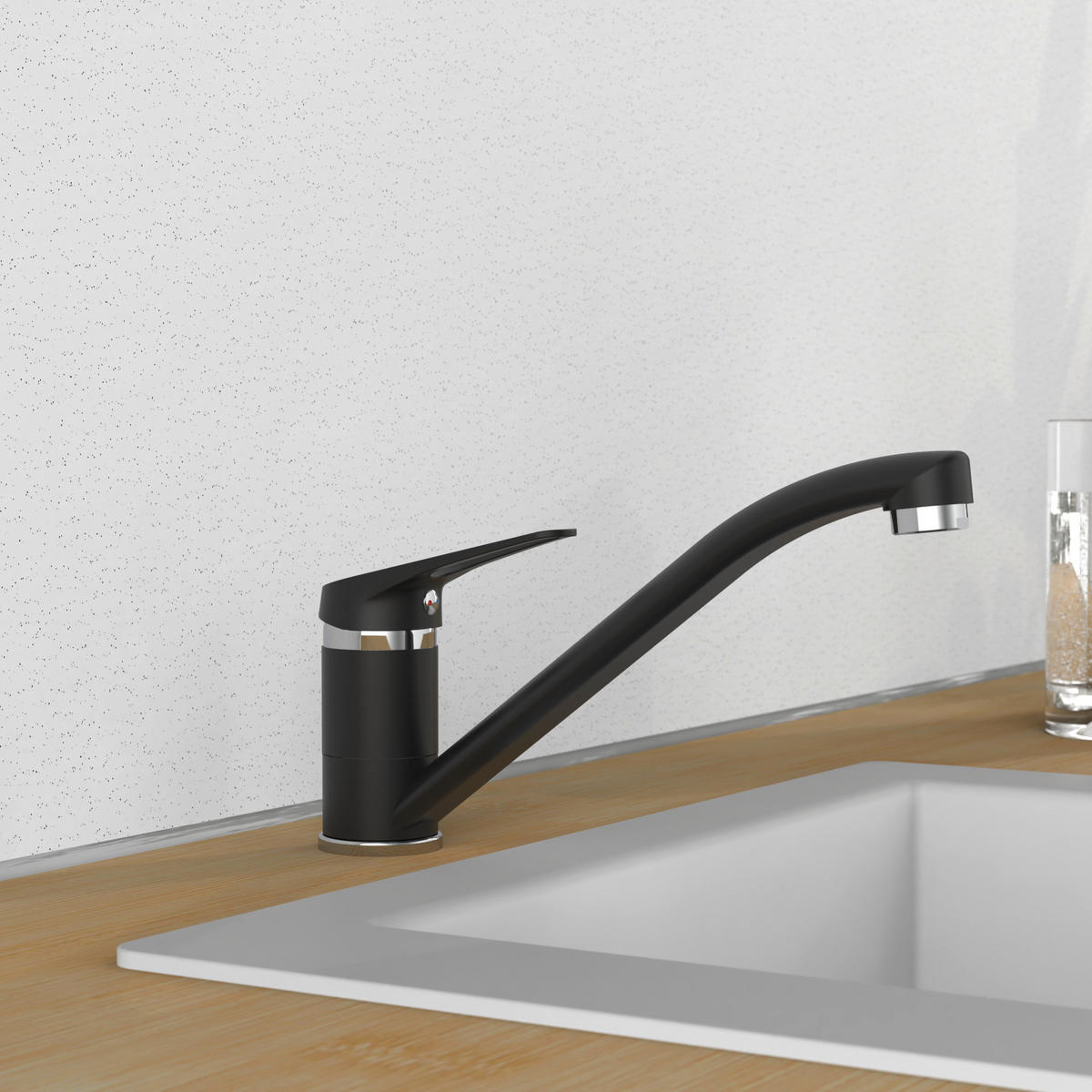 Spültisch-Armatur schwarz Spültischarmatur_Speed BLK - schwarz/Chrom (15,00/25,00cm) - Eisl