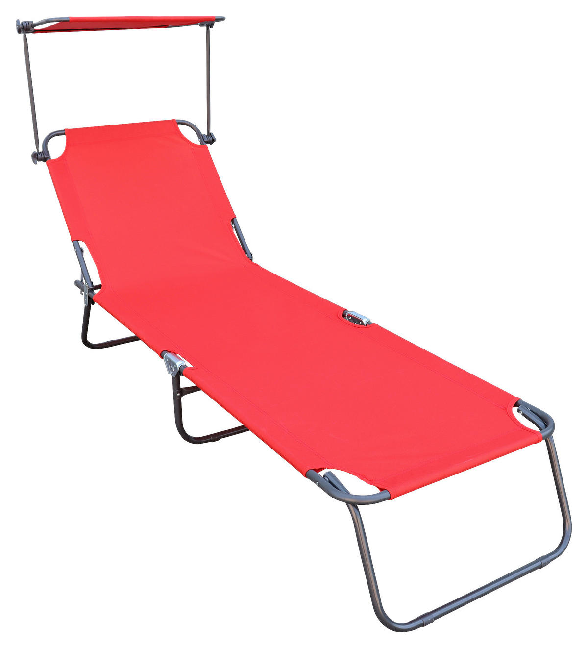 VCM Sonnenliege rot Polyester-Mischgewebe B/H/L: ca. 55x34x190 cm Sonnenliege - rot (190,00/55,00/34,00cm) - VCM