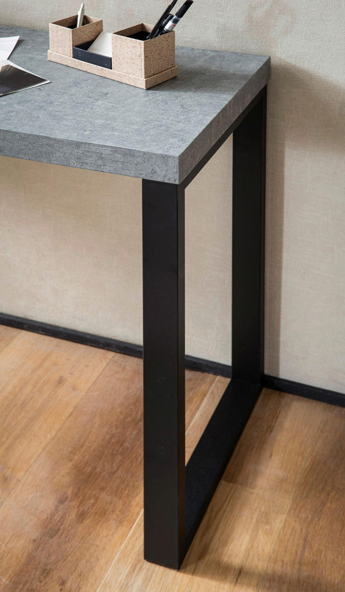 Konsolentisch Beton MDF B/H/T: ca. 120x76x40 cm Konsolentisch - Beton (120,00/76,00/40,00cm) - Wohnling