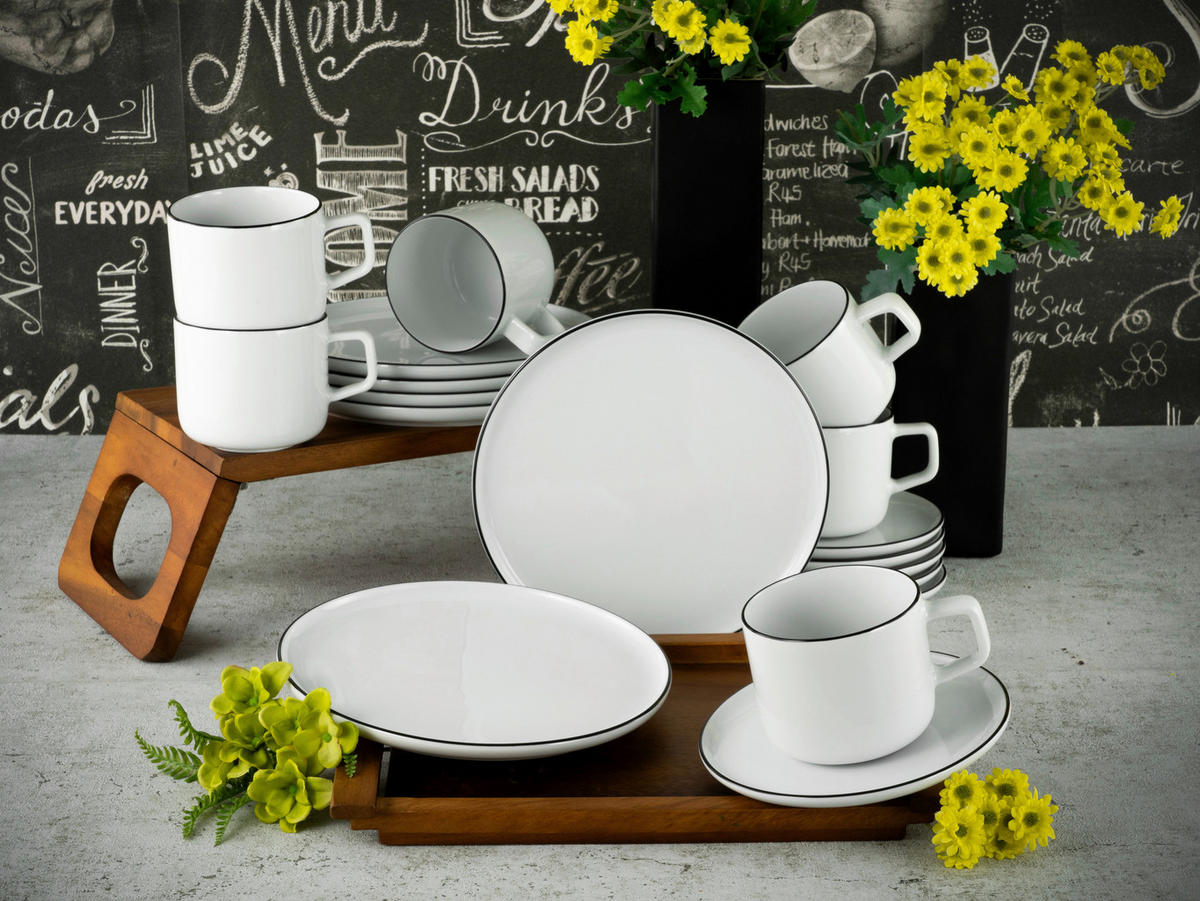 CreaTable Frühstückservice Chef Collection weiß Porzellan 18 tlg. Chef Collection - weiß - CreaTable