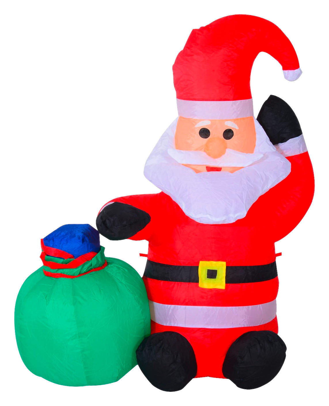 HOMCOM Weihnachtsmann LED-Weihnachtsmann_aufblasbar - weiß/rot (70,00/45,00/120,00cm) - HOMCOM