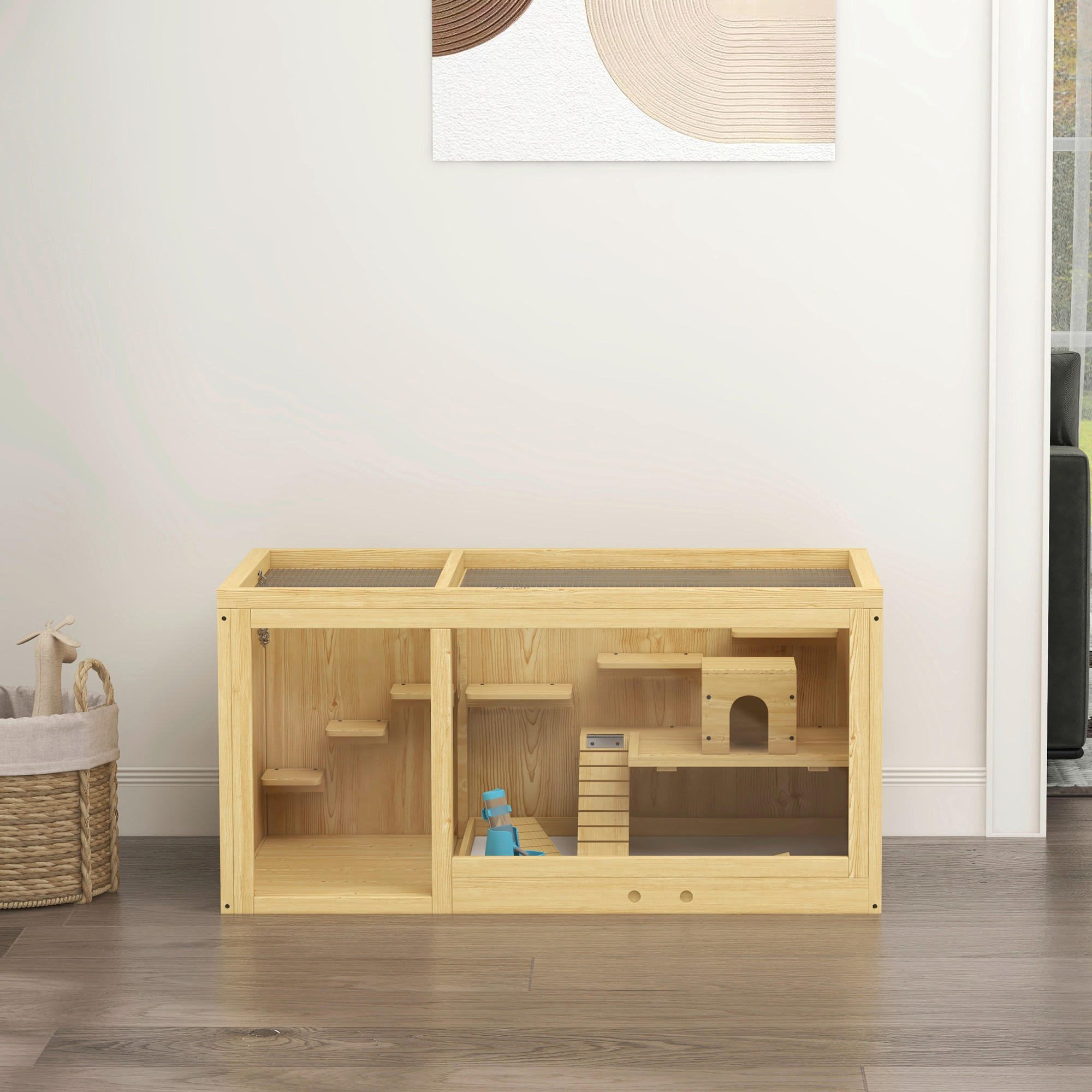 PawHut Tier-Zubehör natur Polypropylen B/H/L: ca. 50x100x50 cm Hamsterkäfig - natur (50,00/50,00/100,00cm) - PawHut