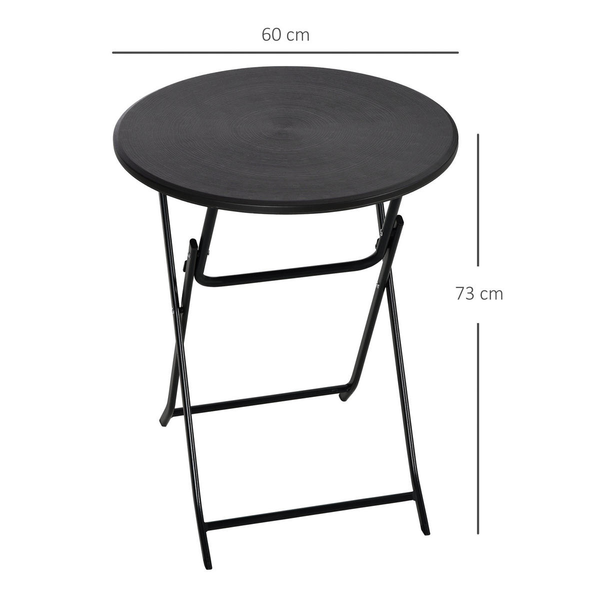 Outsunny Gartentisch dunkelgrau Stahl B/H/L: ca. 60x73x60 cm Gartentisch - dunkelgrau (60,00/60,00/73,00cm) - Outsunny