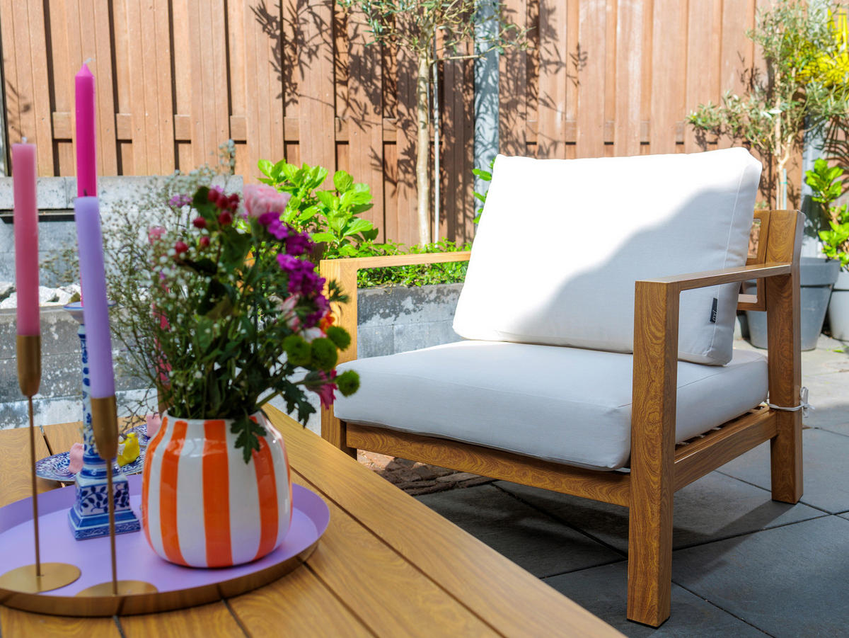 AXI Outdoor Living Loungeset Orla braun Metall B/H/L: ca. 223,5x73,5x89 cm Orla - braun/beige (89,00/223,50/73,50cm) - AXI Outdoor Living