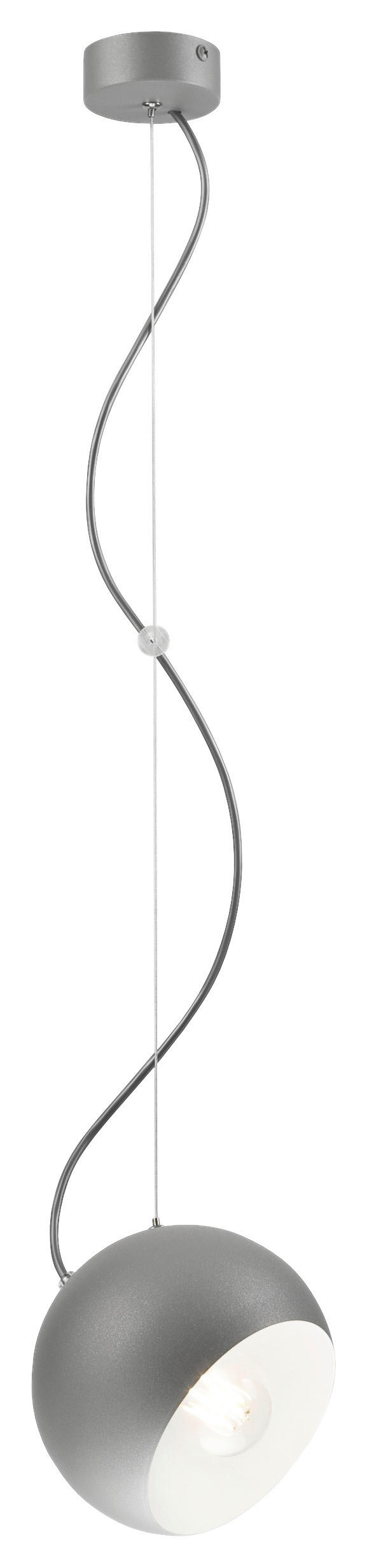 Lamkur Pendelleuchte INEZ 37509 silber Stahl H/L: ca. 85x17 cm E27 1 Brennstellen Inez - silber (17,00cm) - Lamkur