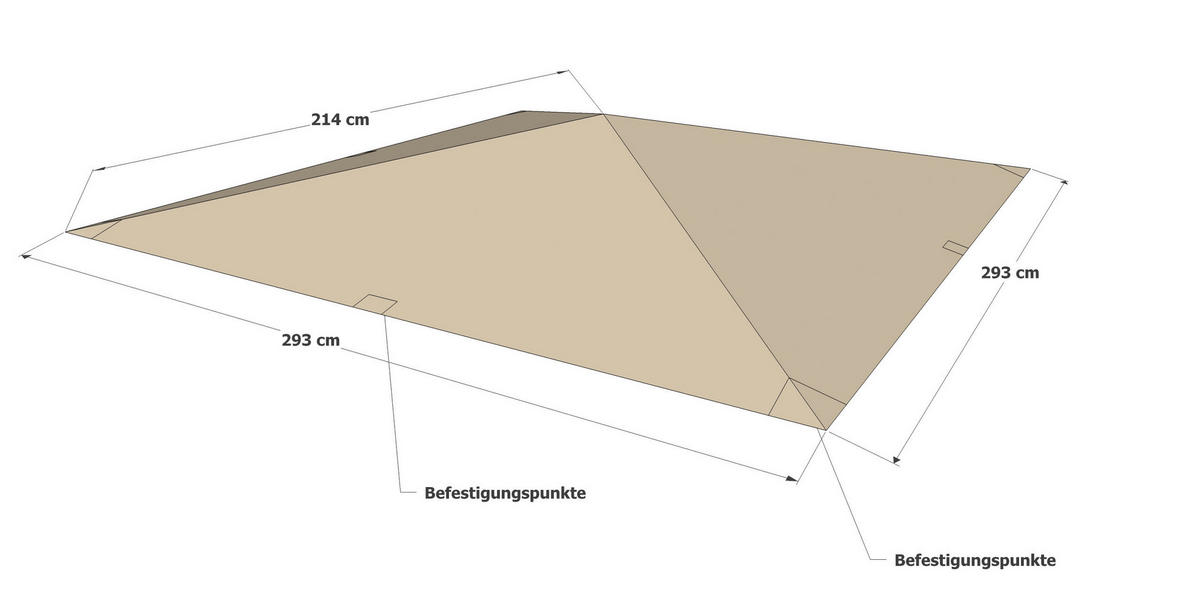 Grasekamp Universal Ersatzdach beige Kunststoff B/L: ca. 293x293 cm Universal_Ersatzdach - beige (293,00/293,00cm) - Grasekamp