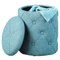 Inter Link Hocker Yapak grau MDF B/H/T: ca. 34x40x34 cm Yapak - grau (34,00/40,00/34,00cm) - Inter Link