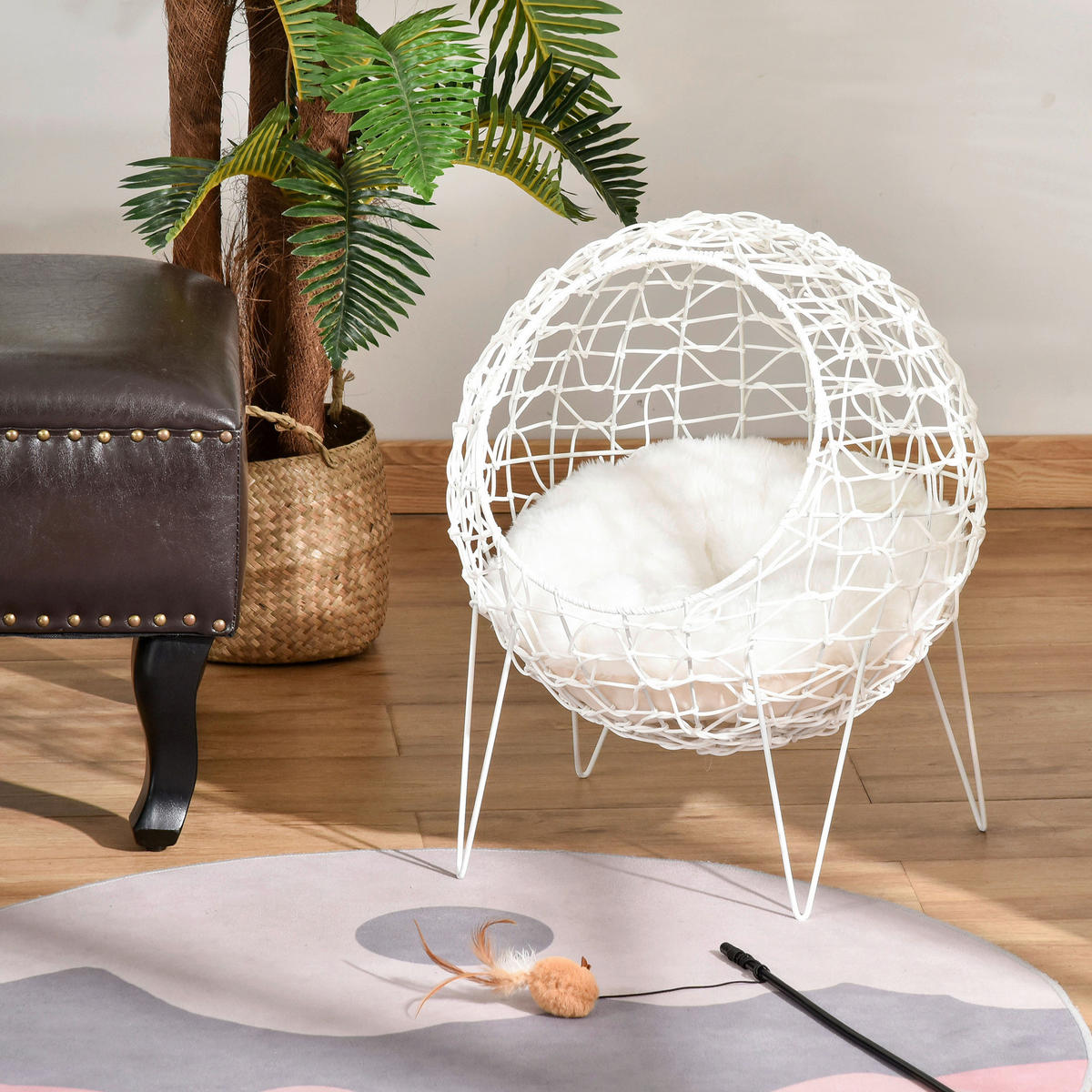 PawHut Katzenhaus weiß Kunststoff B/H/L: ca. 45x57x45 cm Katzenhaus - weiß (45,00/45,00/57,00cm) - PawHut